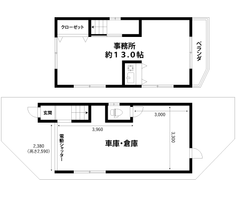 西淀川区中島｜事業用｜間取り