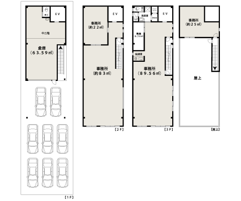 西淀川区御幣島｜貸倉庫・事務所｜間取り
