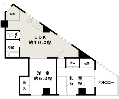 エイワンコート歌島（3A）｜貸マンション｜間取り
