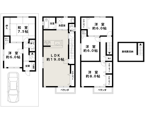 東淀川区上新庄|中古戸建|間取り