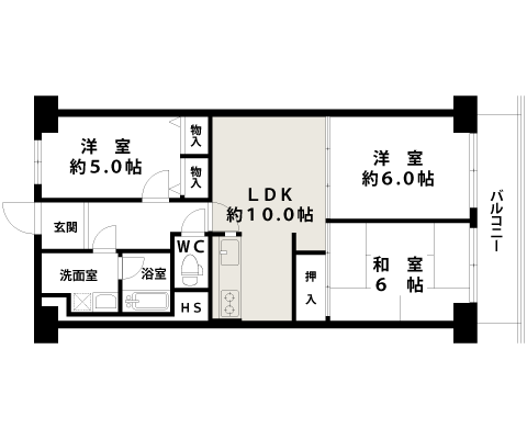 カネボウ加島グリーンマンション|中古マンション|間取り