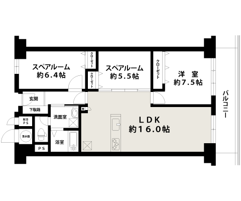 ファミールハイツ北大阪2号棟｜中古マンション｜間取り
