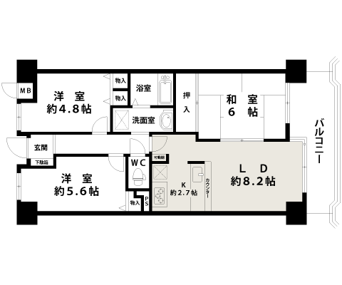 ユニハイム千船参番館|中古マンション|間取り
